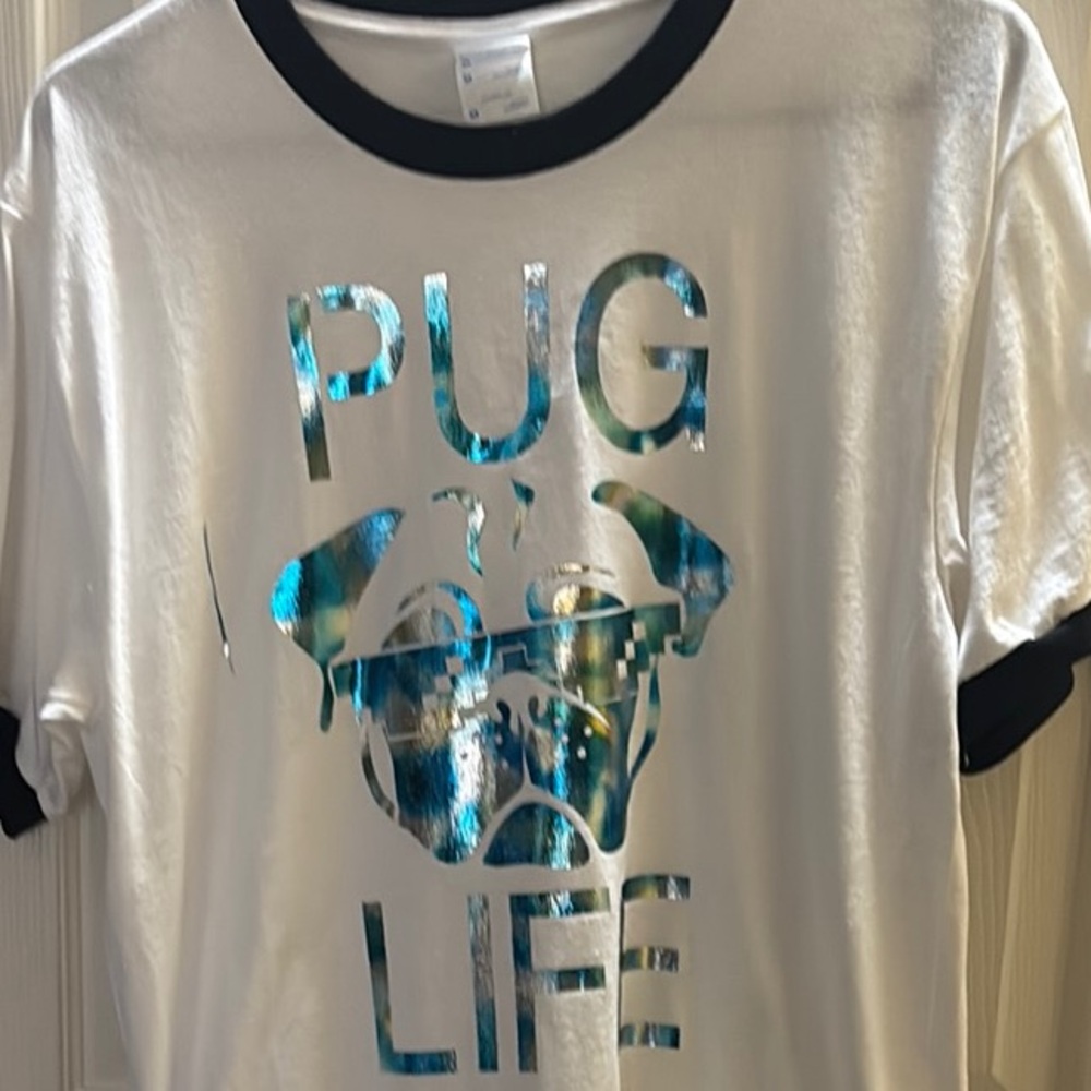 Port and Company Graphic White and Black Tee
